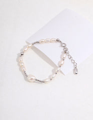 Sterling Silver Pearl Bracelets,Freshwater Pearl Bracelet,Minimalist Simple Pearl Accessories,Natural Pearl Jewellery