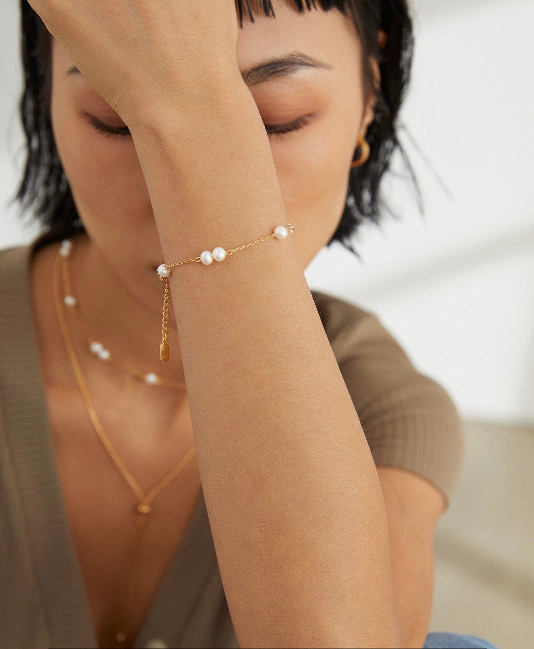  Freshwater Pearl Bracelet,Minimalist Simple Pearl Accessories,Natural Pearl Jewellery 