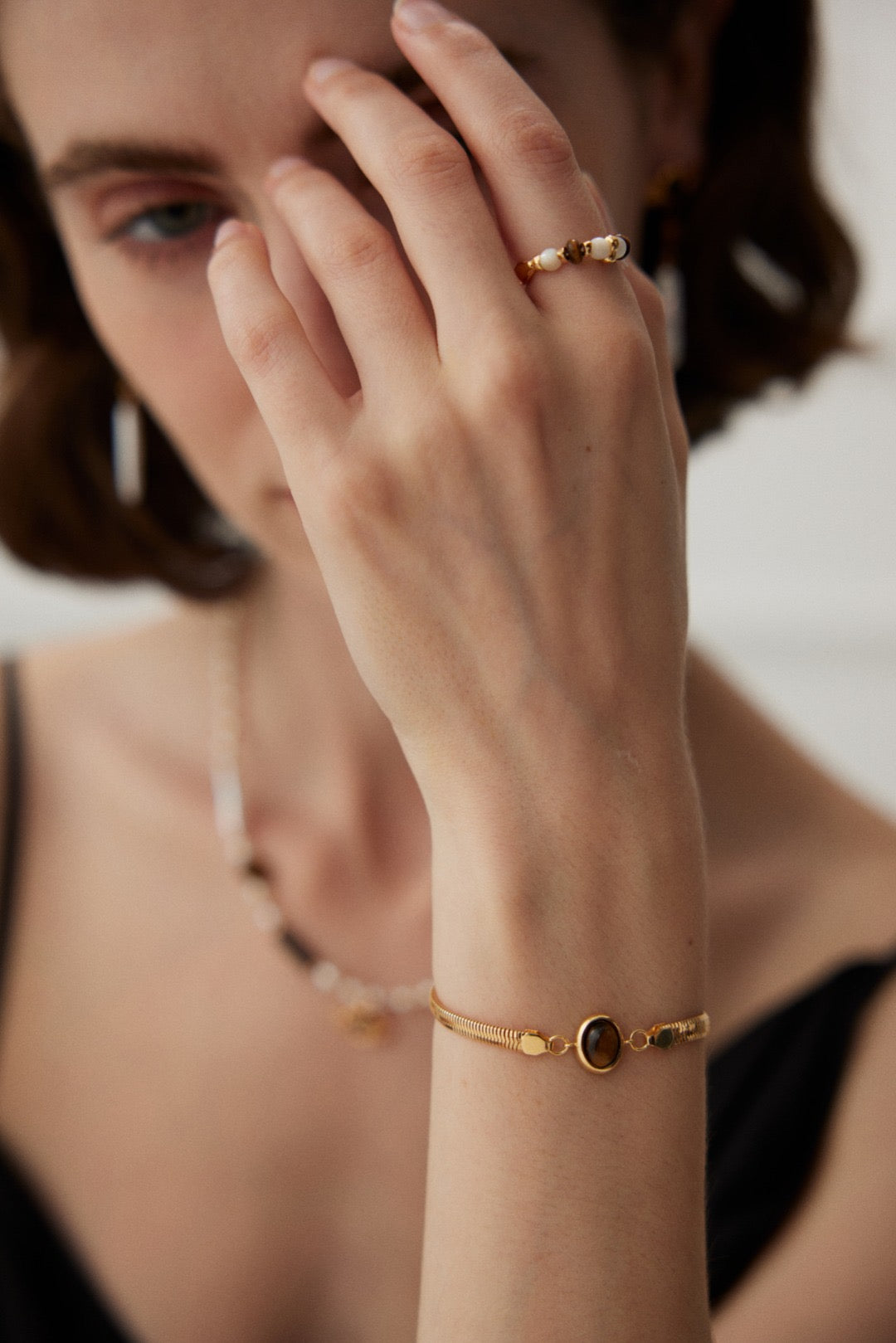 Tiger Eye Beaded Ring