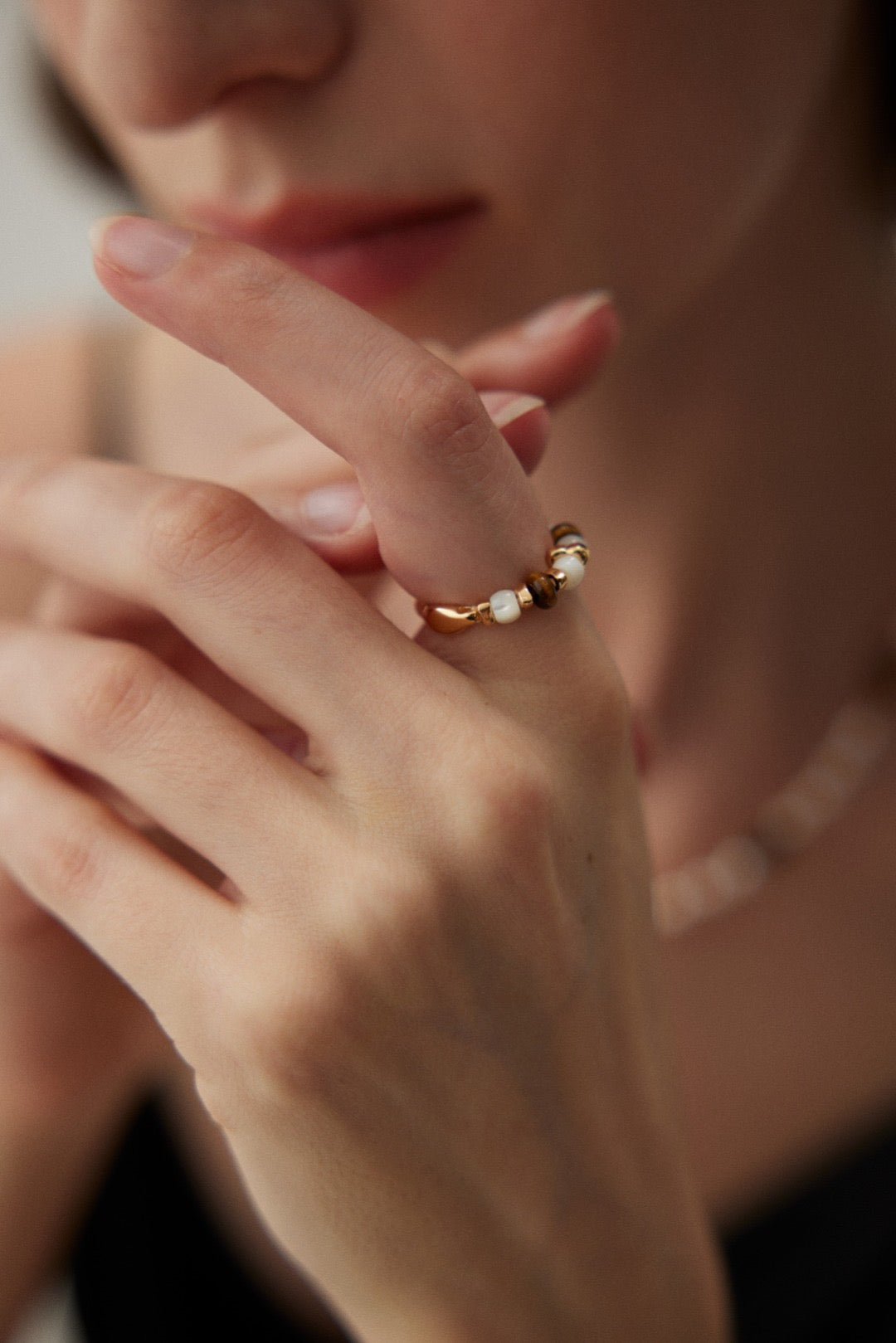 Tiger Eye Beaded Ring