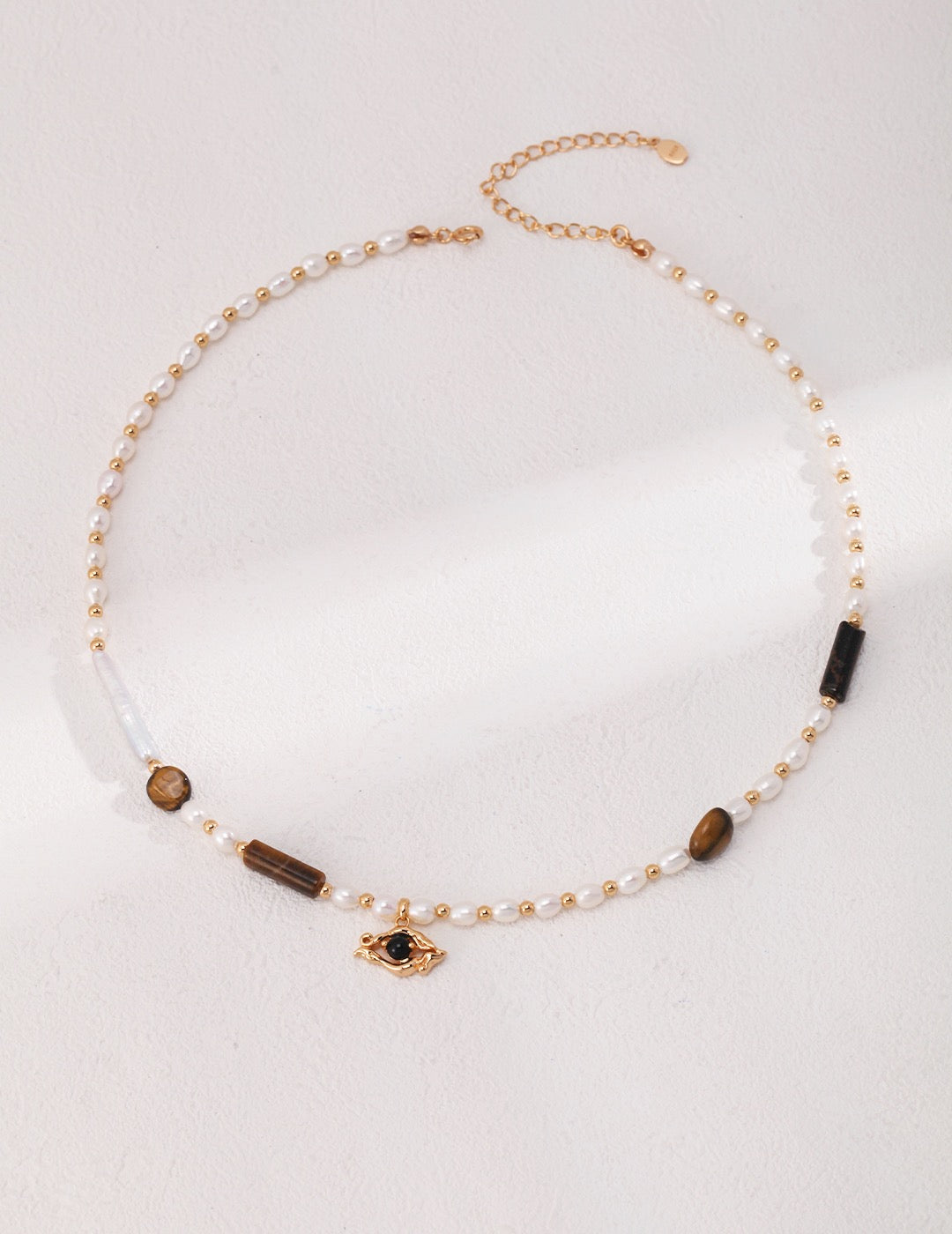 Pearl Tiger Eye Necklace