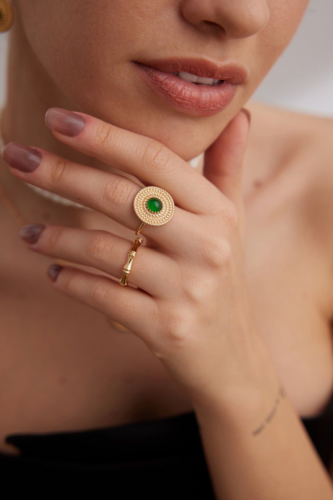 Natural Verdant Green Chalcedony Ring, 925 Sterling Silver Ring,Round Chalcedony Ring, Handmade Silver Ring, Promise Ring, Sagittarius Birthstone