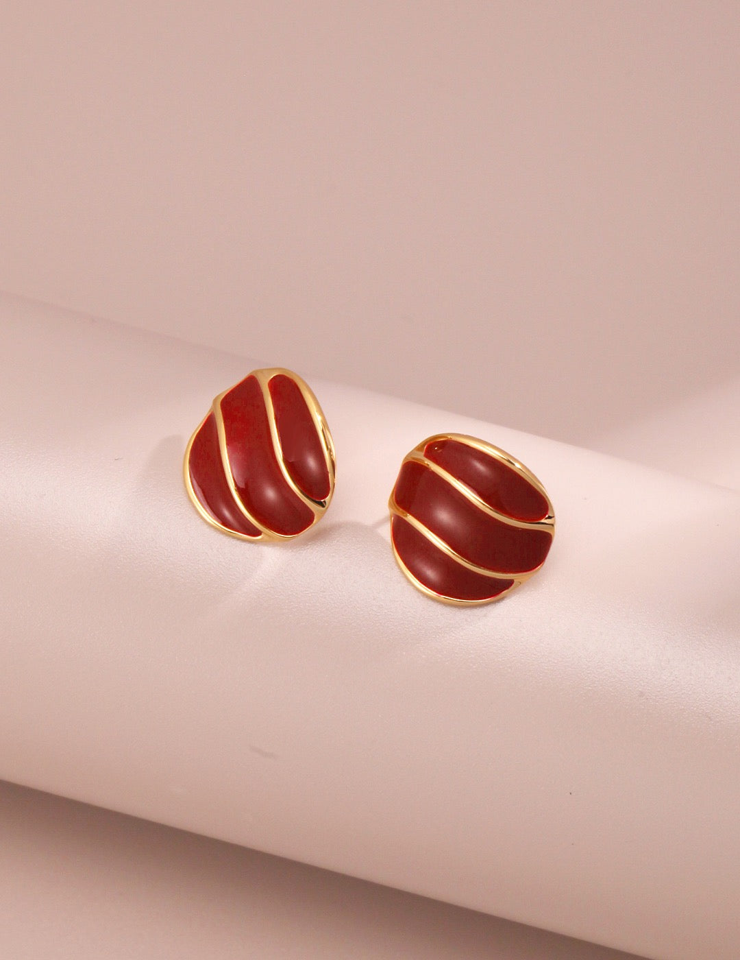 Red Drip Glaze Earrings