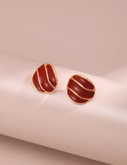 Red Drip Glaze Earrings