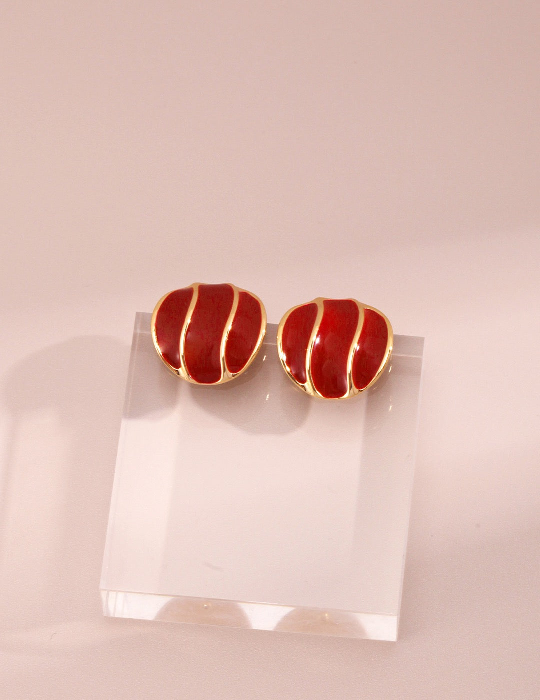 Red Drip Glaze Earrings