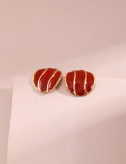 Red Drip Glaze Earrings