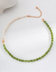 Natural Pearls Bamboo Necklace