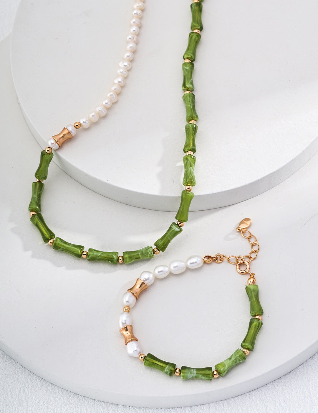 Natural Pearls Bamboo Necklace