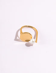 Geometric Pearl Ring