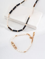 Natural Agate Pearl Necklace