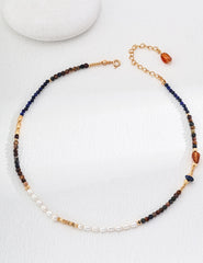 Tiger Eye Pearl Necklace