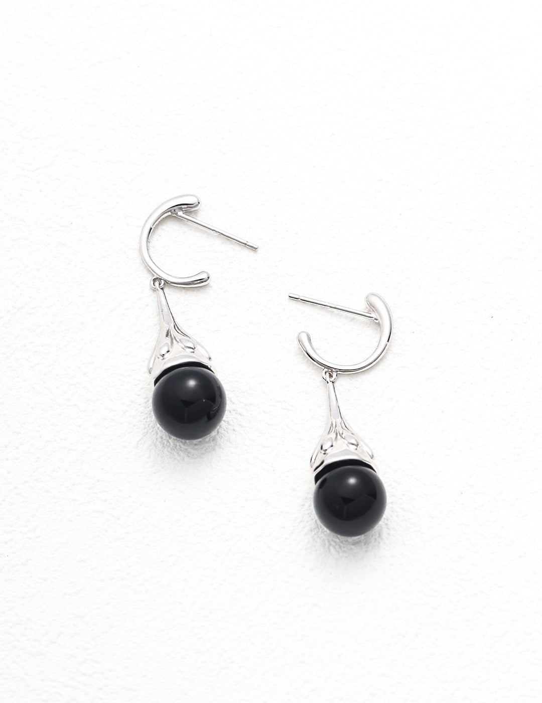 Sterling Silver Onyx Earrings