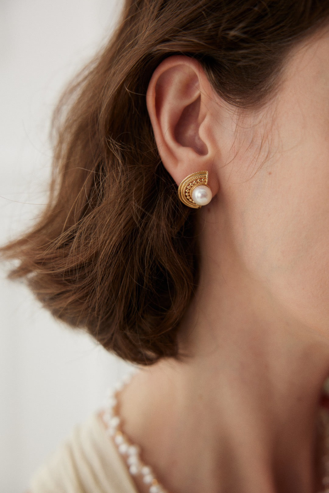 Half Moon Natural Pearl Earrings