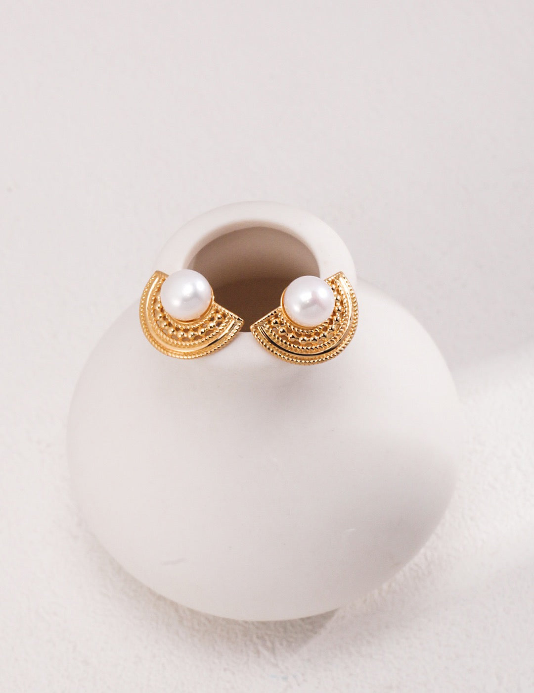 Half Moon Natural Pearl Earrings