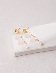 Baroque pearl earrings, high quality gold plated earrings, natural baroque pearl earrings, unique design earrings, pearl earrings