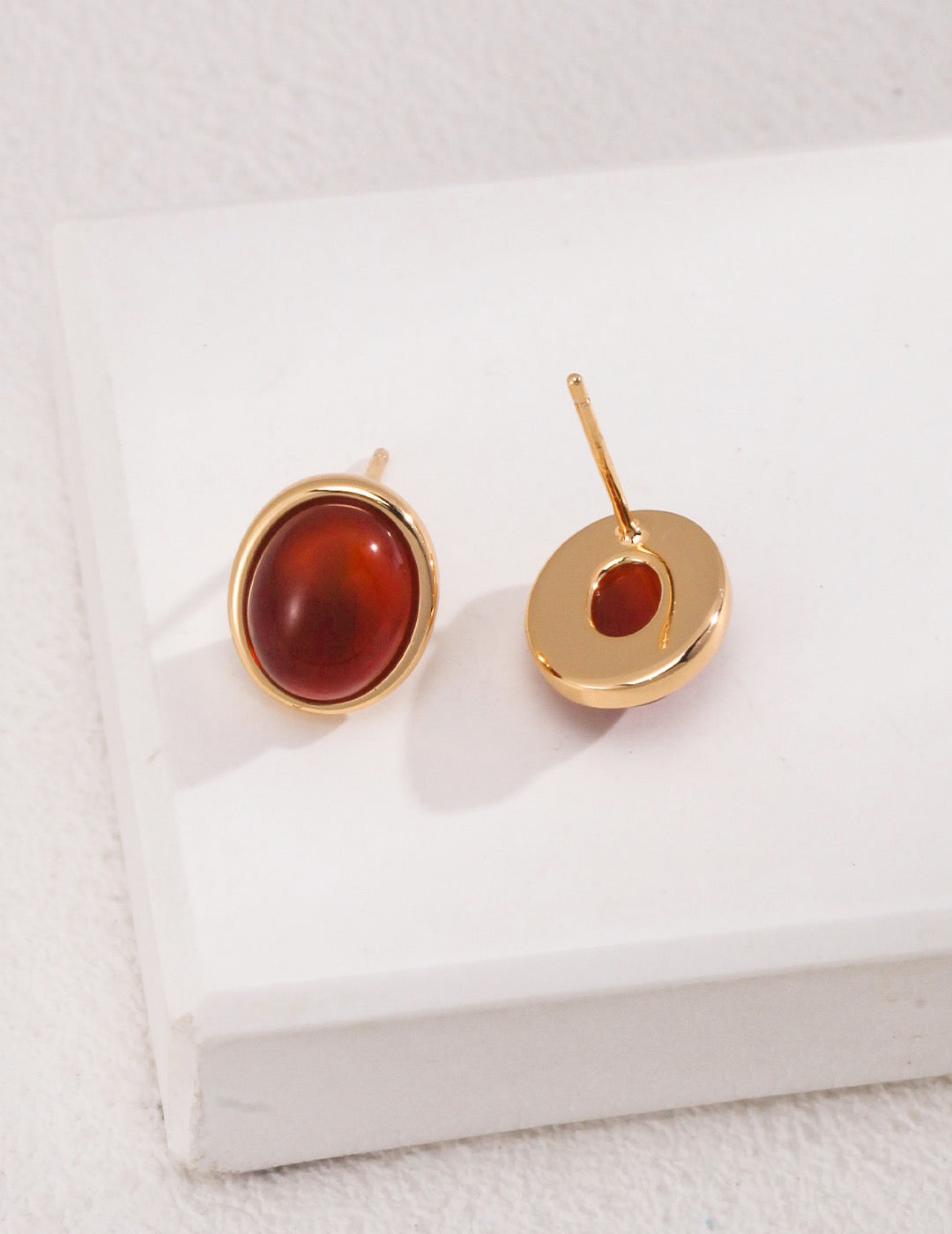 Gold Plated Agate Earrings