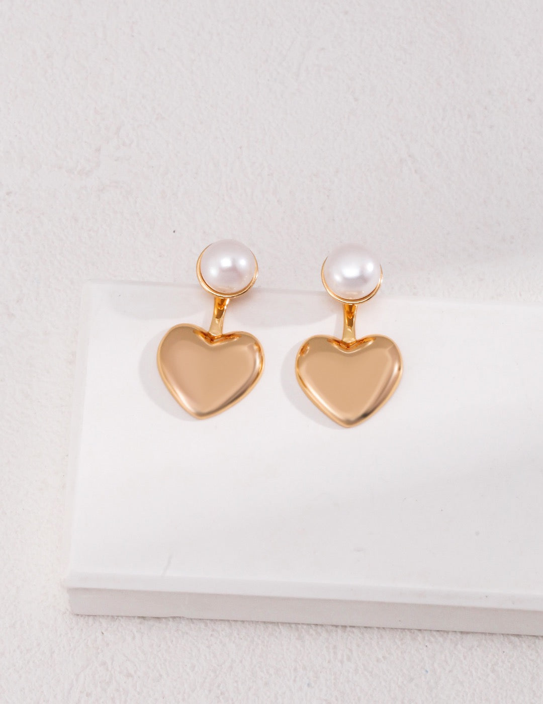 Versatile Sterling Silver Heart Pearl Earrings