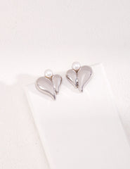 Sterling Silver Heart Pearl Earring