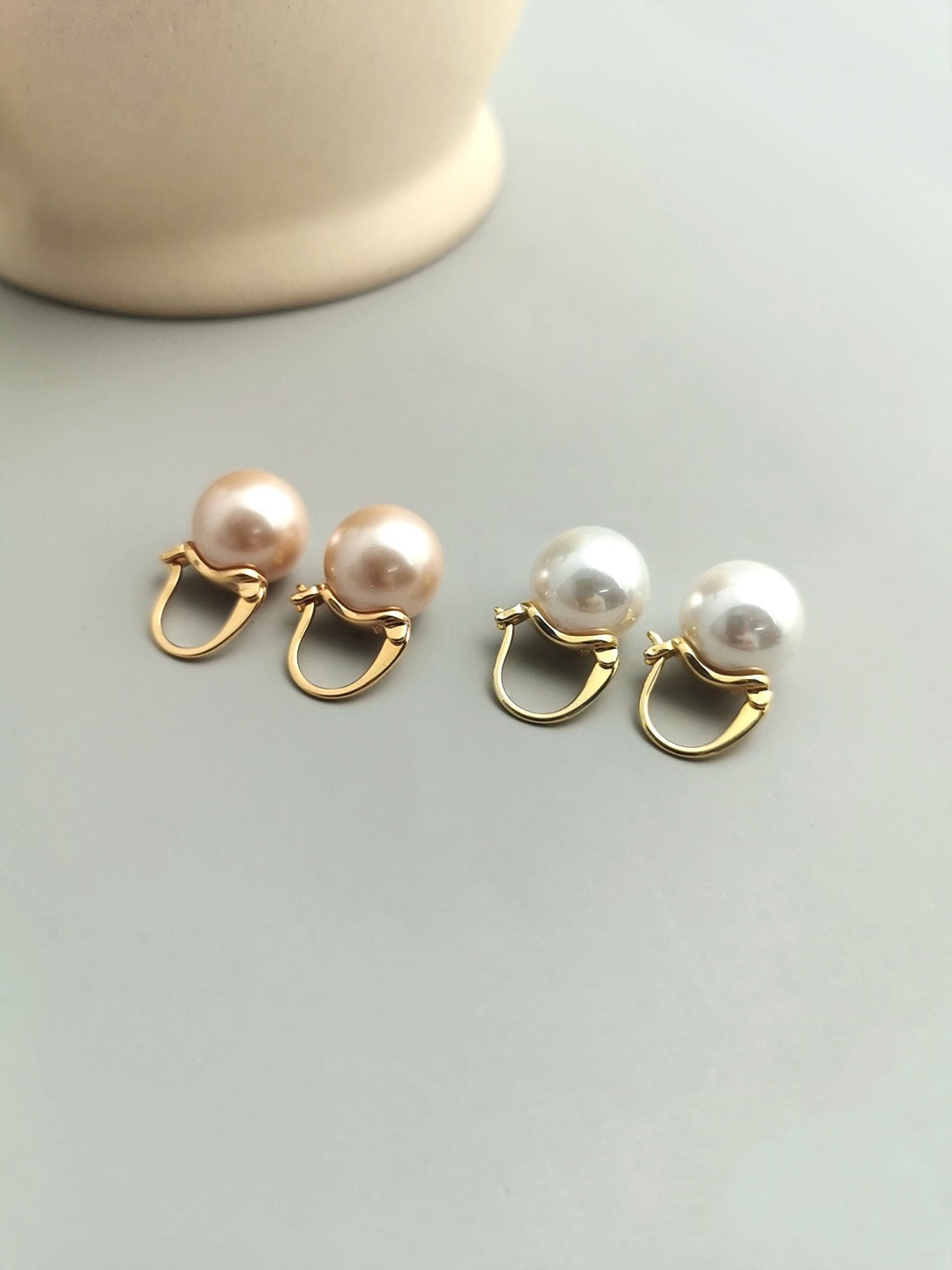 Dream Bead Earrings, Pearl Earrings, Hoop Pearl Earrings