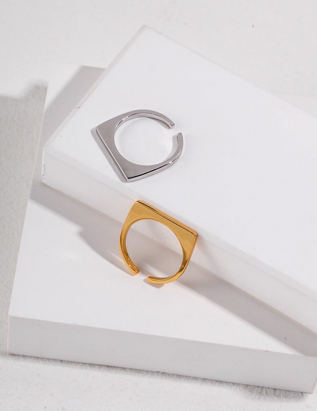 Sterling Silver Simple Ring,Unique Geometric Ring,Shiny Silver Ring,Modern Minimalist Rings 
