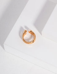 INS Style Pearl Ring,Two Band Ring ,Womens Jewelry,Modern Minimalist Rings 