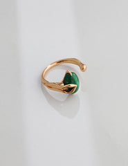 Black Onyx Ring,Elegant Gemstone Ring,Malachite Ring,  Womens Jewelry