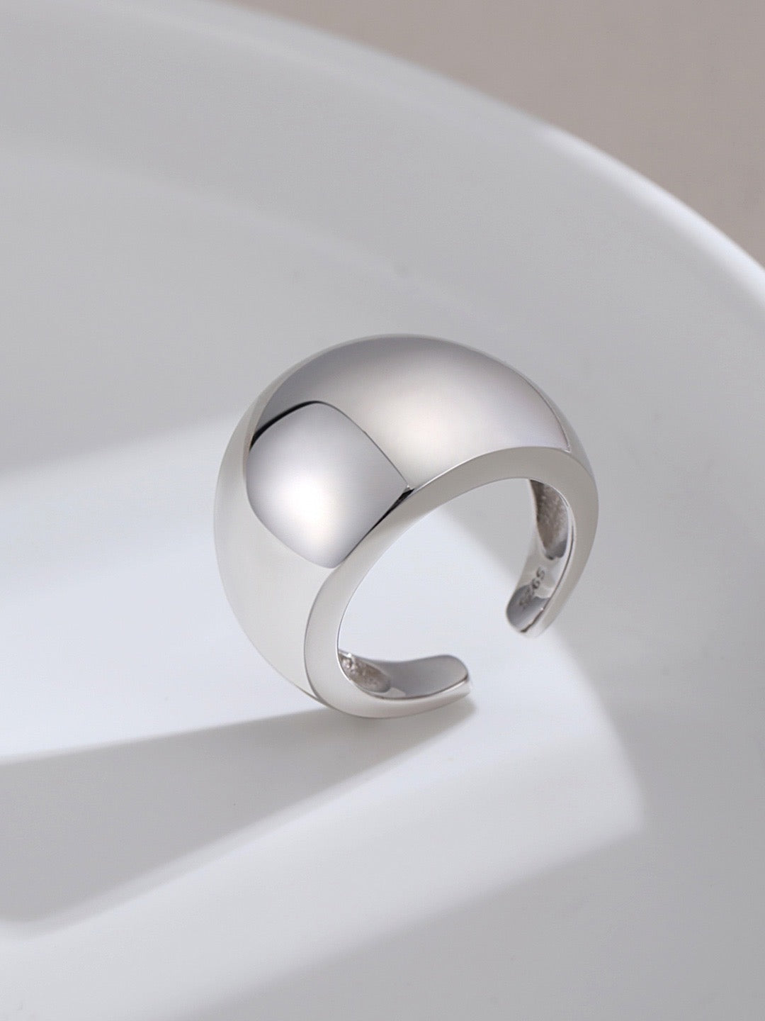 Shiny Silver Ring,Modern Minimalist Rings ,Chunky Ring,Silver Band Ring J0047