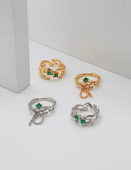 Crystal Ring, Elegant Gemstone Ring, Fashion Ring, Unique Geometric Ring