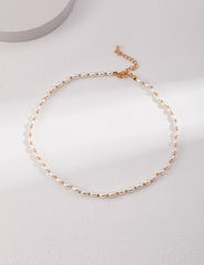 Rice Grain Small Pearl Necklace, Pearl Bridesmaid Bracelet, Gift For Her 