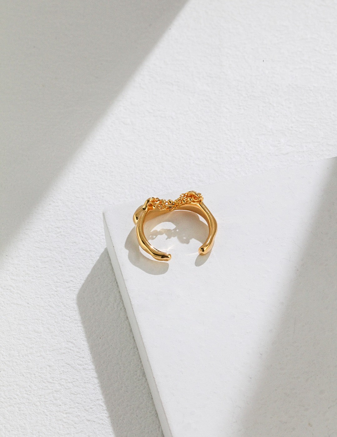 Unique Geometric Ring, Double Band Ring ,Irregular Earrings 