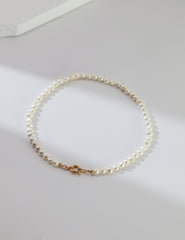  White Baroque Pearl Necklace With 18k Gold Clasp,Real Nugget Freshwater Pearl Choker,Women Necklace,Wedding Jewelry,Gift for Her