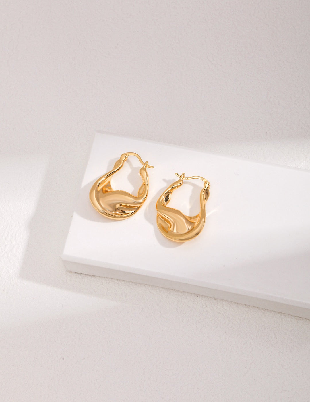 Gold Hoop Earrings, Gold Plated Hoops Medium Size, Thick Gold Hoops, Minimalist Hoops, Bold Hoop Earrings