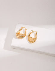 Gold Hoop Earrings, Gold Plated Hoops Medium Size, Thick Gold Hoops, Minimalist Hoops, Bold Hoop Earrings