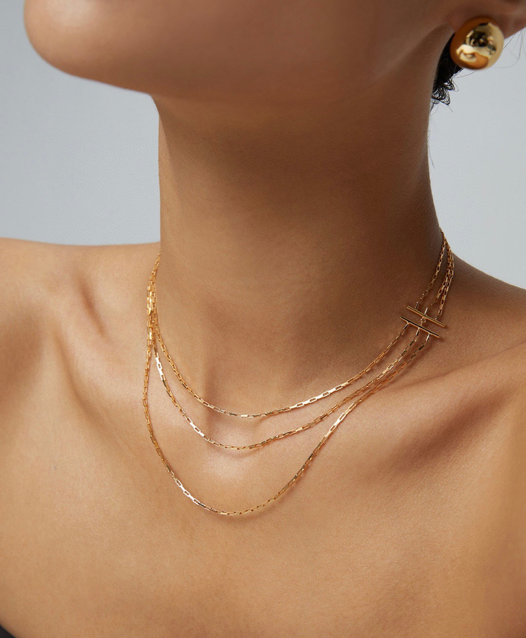 Layered Multi Chain Necklace Set, Dainty Layered Necklace Gold