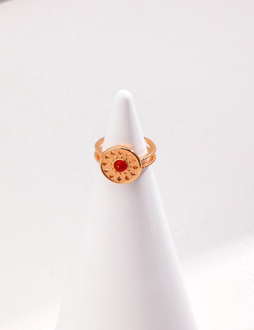 Red Agate Ring,Disc Rings