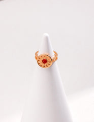 Red Agate Ring,Disc Rings