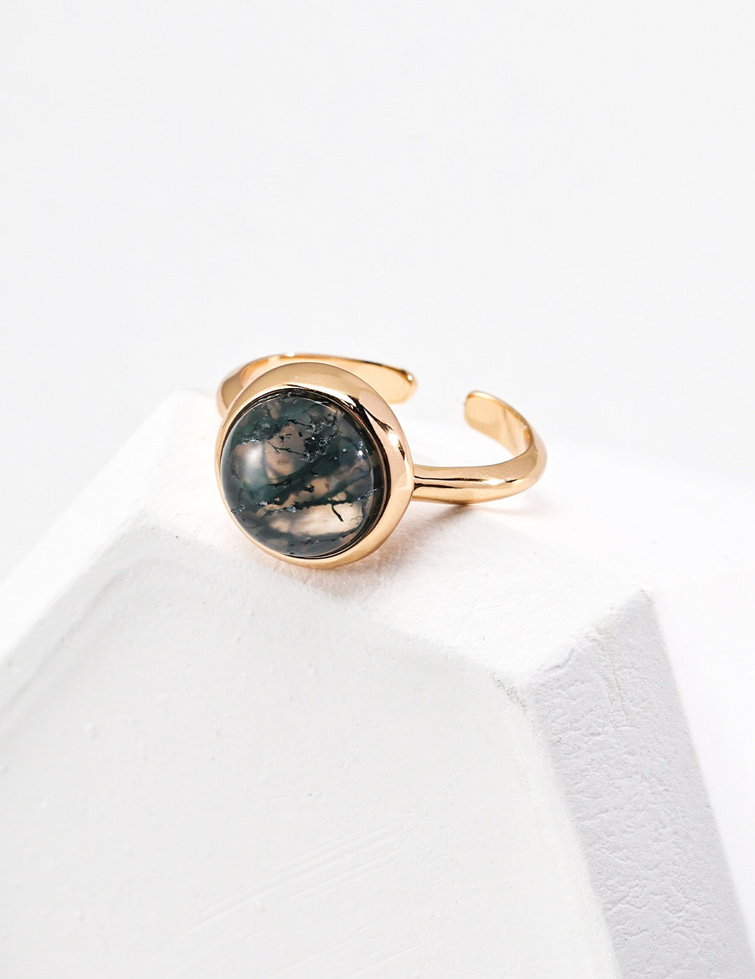 Natural Moss Agate Ring