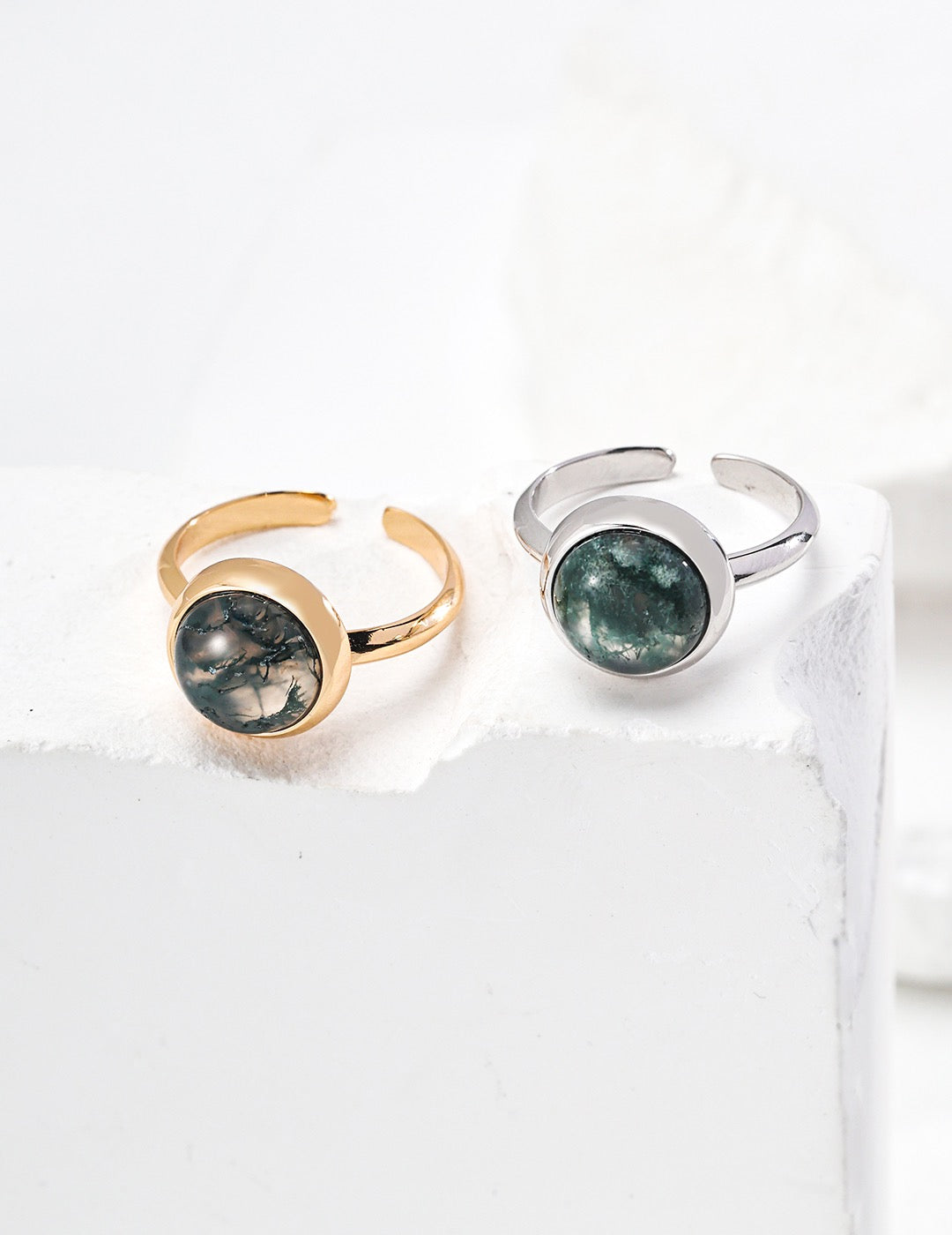 Natural Moss Agate Ring