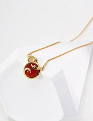 Pure Silver Red Agate Pendant Necklace