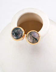 Natural Moss Agate Earring