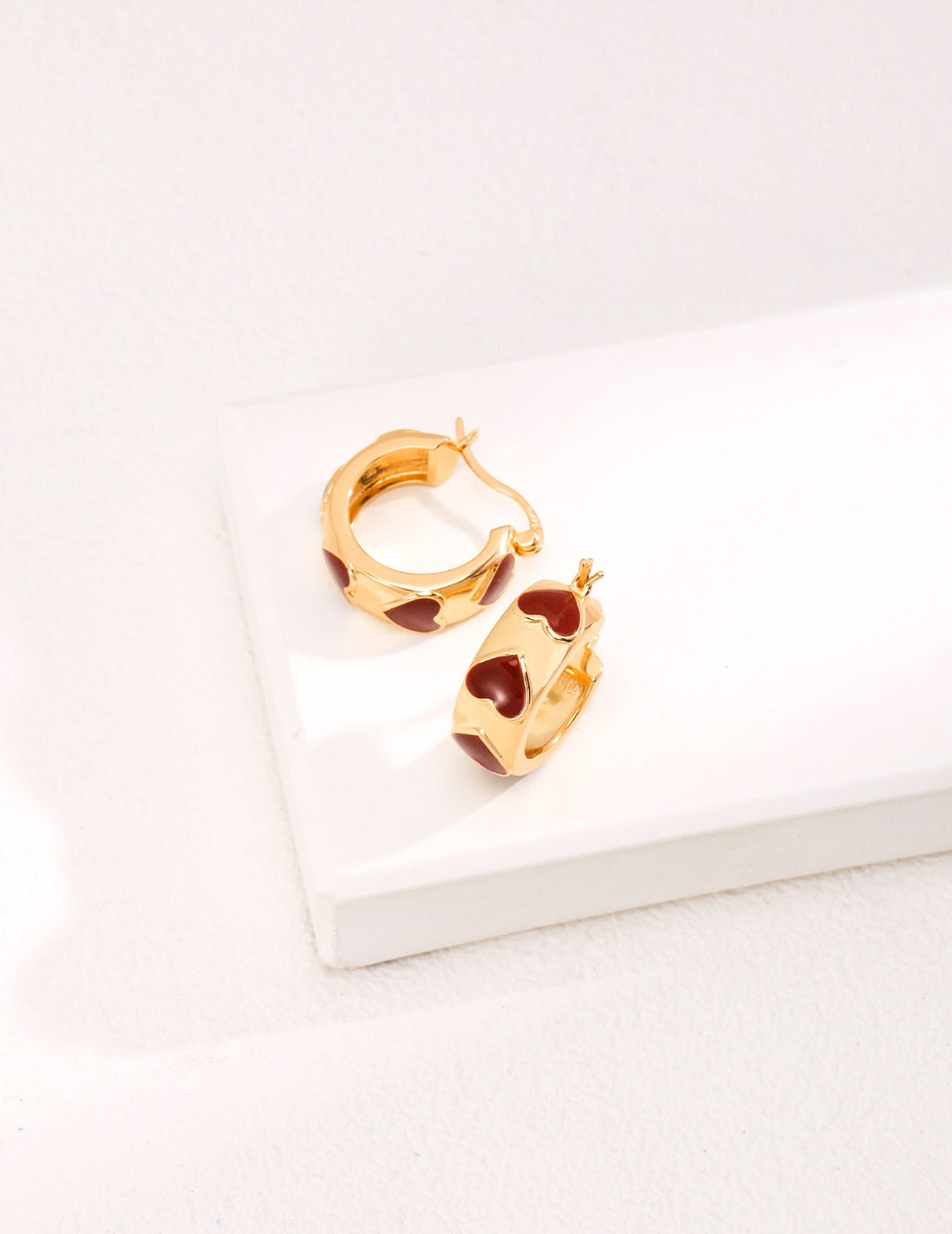 Heart-shaped Drop Glaze Earrings