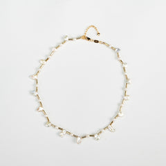 Bamboo Node Necklace / Baroque Pearl Necklace